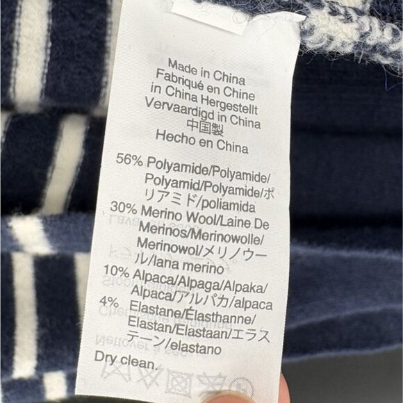 Madewell Women's Cozy Walker Cardigan Sweater XS Navy White Alpaca Nautical - Picture 4 of 7